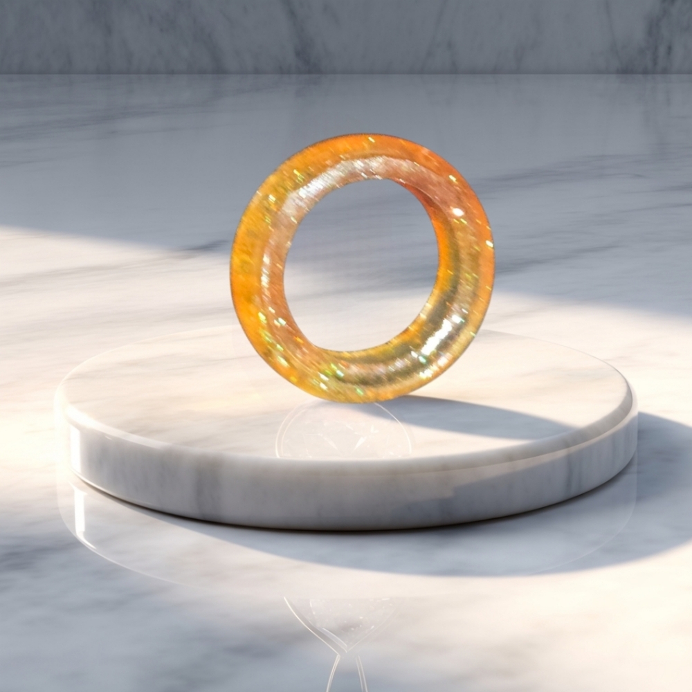 Translucent Orange Resin Ring